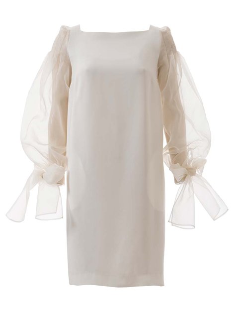  Wedding  Dress  with Sheer Bow  Sleeves 03 2014 123B 