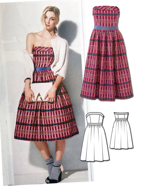 Strapless Midi Dress 09/2014 #129 – Sewing Patterns | BurdaStyle.com
