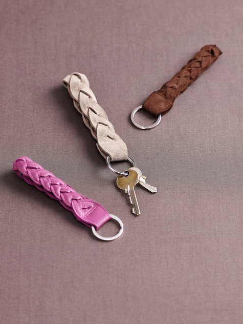 roccobarocco pink logged leather key holder