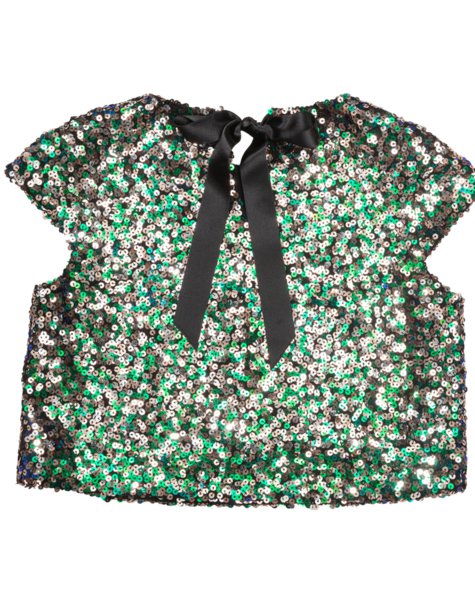 cropped sequin top