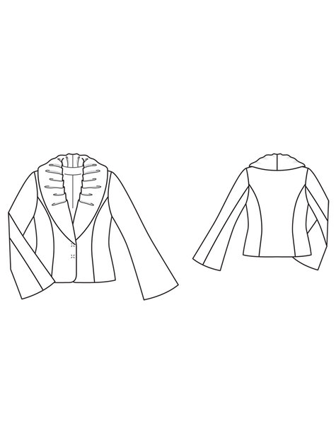 Cropped Wide Lapel Jacket 02/2010 #101 – Sewing Patterns | BurdaStyle.com