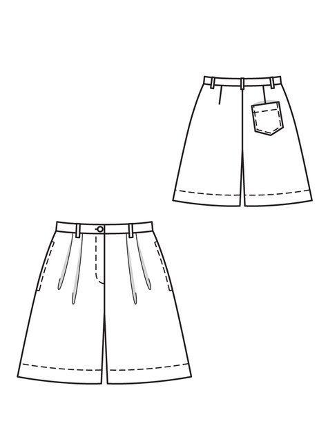 Pleated Shorts 07/2012 #127 – Sewing Patterns | BurdaStyle.com
