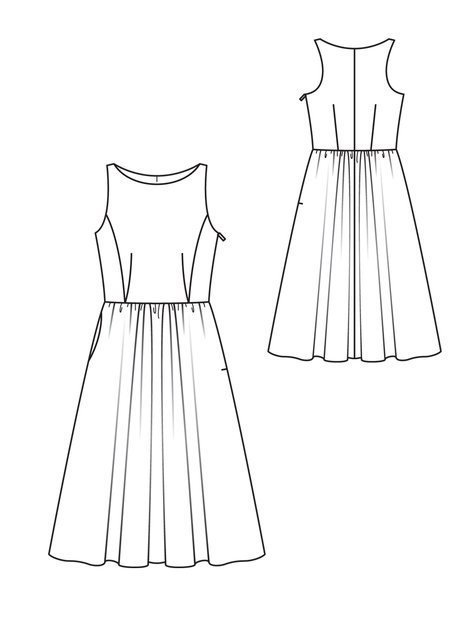 Gathered Skirt Dress 10/2012 #127 – Sewing Patterns | BurdaStyle.com