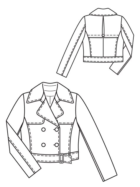 Mini Trench Jacket 11/2012 #117 – Sewing Patterns | BurdaStyle.com