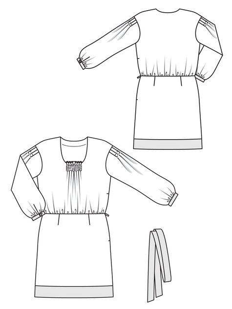 Gathered Dress 12/2010 #128 – Sewing Patterns | BurdaStyle.com