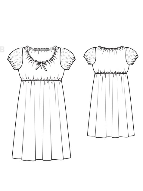 Empire Dress (Plus Size) 04/2013 #129B – Sewing Patterns | BurdaStyle.com