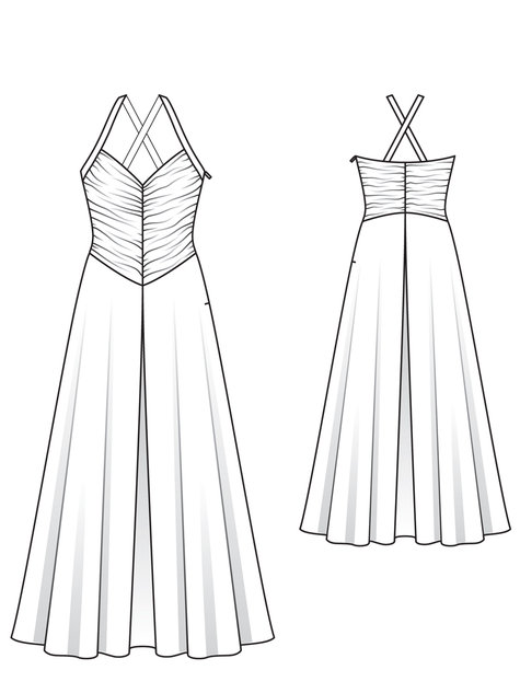 Gathered Evening Dress 06/2013 #107 – Sewing Patterns | BurdaStyle.com