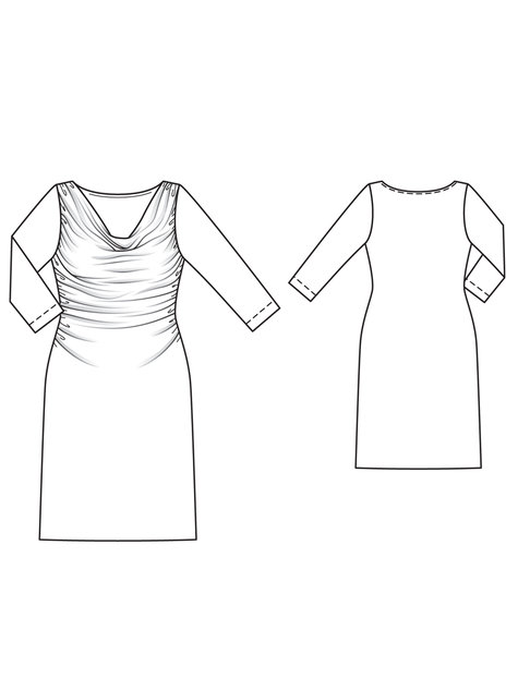 Jersey Cowl Dress (Plus Size) 07/2013 #133 – Sewing Patterns ...