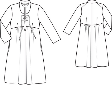 Lace-up Peasant Dress 08/2013 #133 – Sewing Patterns | BurdaStyle.com
