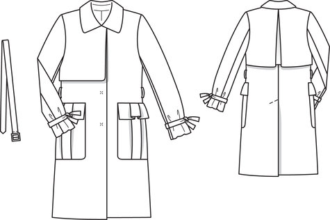 Jacquard Trenchcoat 12/2013 #101 – Sewing Patterns | BurdaStyle.com