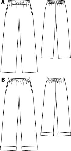 Satin Elastic Pants 06/2011 #114B – Sewing Patterns | BurdaStyle.com