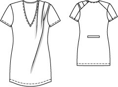 Pleated V Neck Tee Shirt 08/2014 #121 – Sewing Patterns | BurdaStyle.com