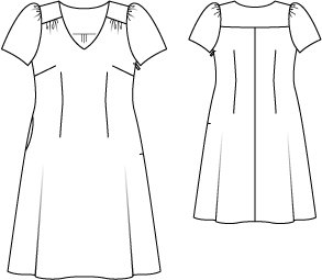 Retro V-Neck Dress (Plus Size) 05/2015 #133 – Sewing Patterns ...