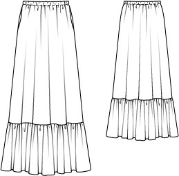 Tiered Hem Maxi Skirt 01/2012 #119 – Sewing Patterns | BurdaStyle.com