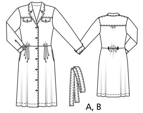 Safari Style Dress 02/2018 #114B – Sewing Patterns | BurdaStyle.com
