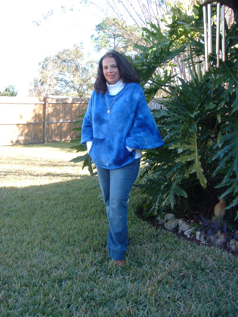 tied fleece poncho pattern