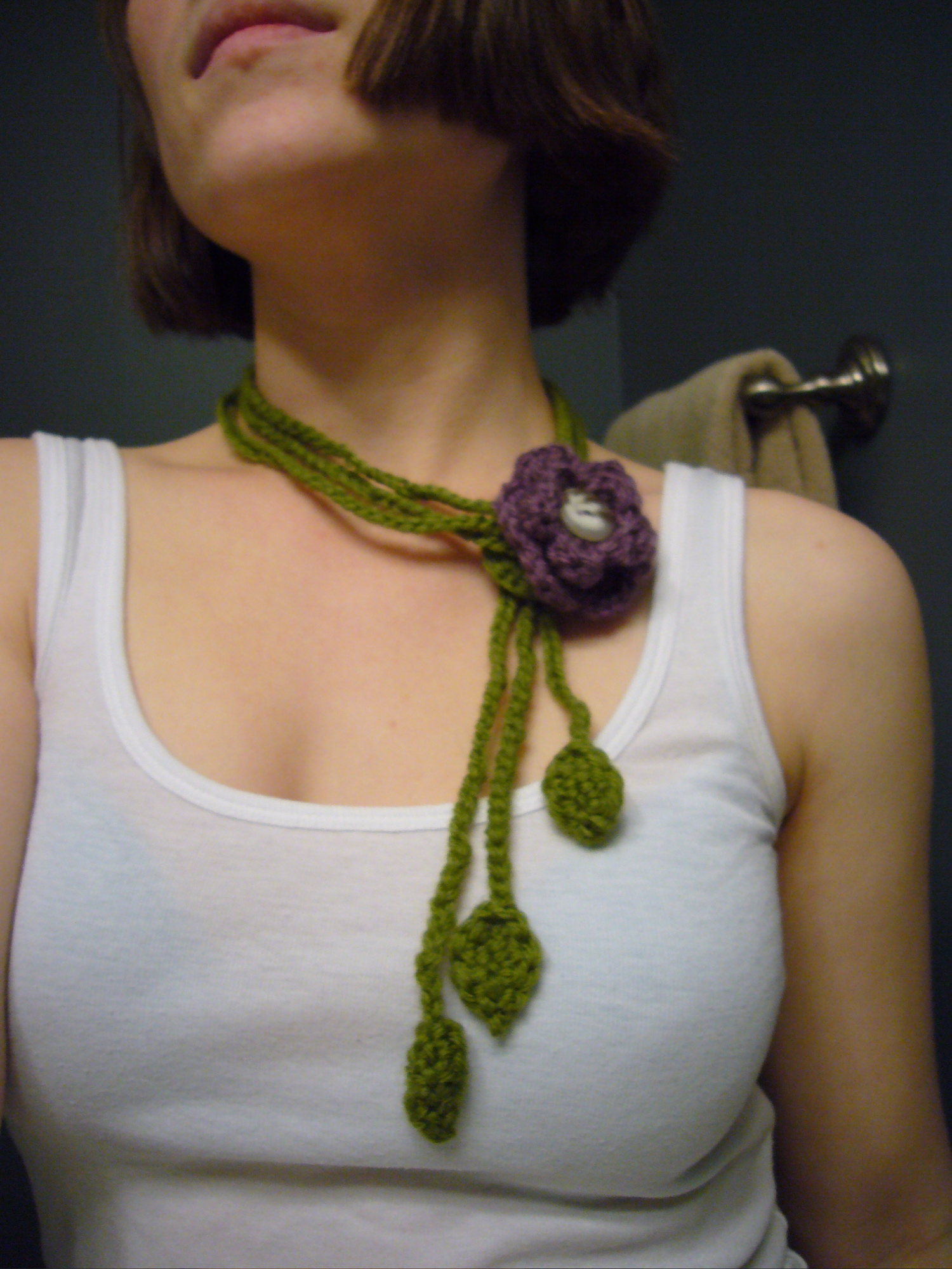 Crochet Flower Necklace Sewing Projects