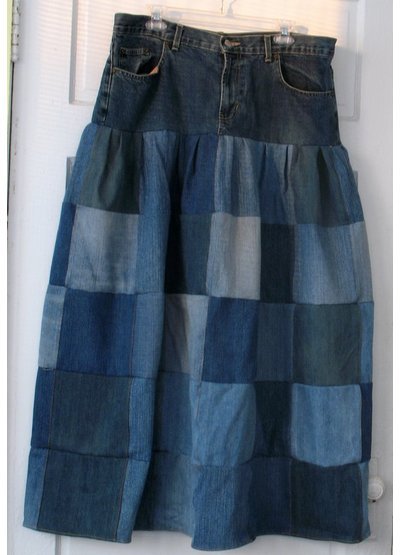 Denim Patchwork Skirt – Sewing Projects | BurdaStyle.com