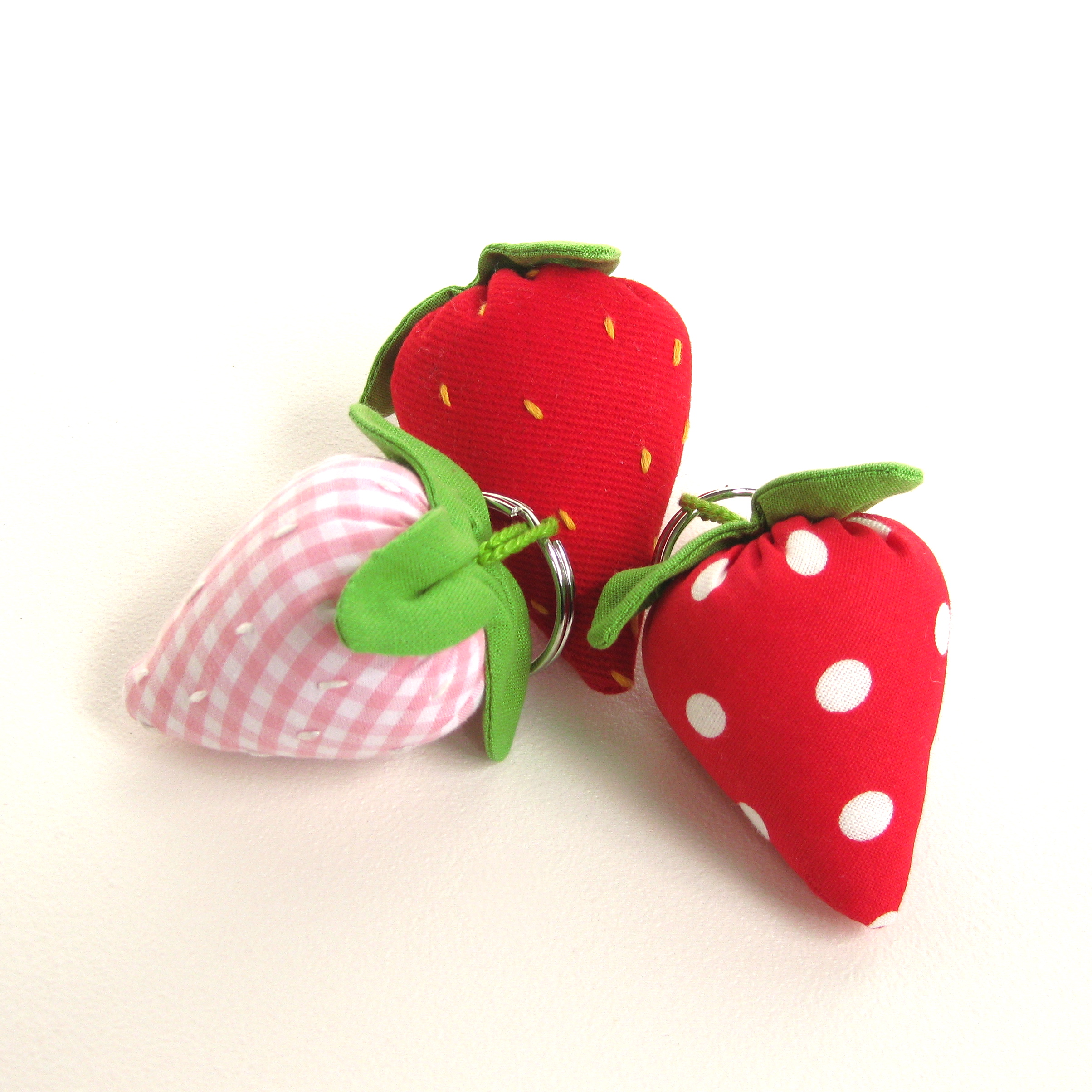 Strawberry Keychains Sewing Projects