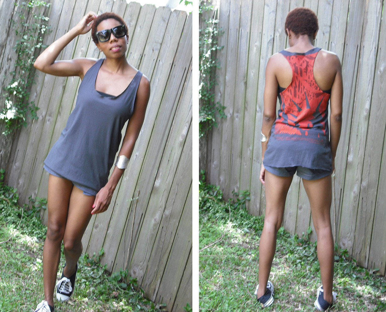 how to cut a shirt into a racerback tank top