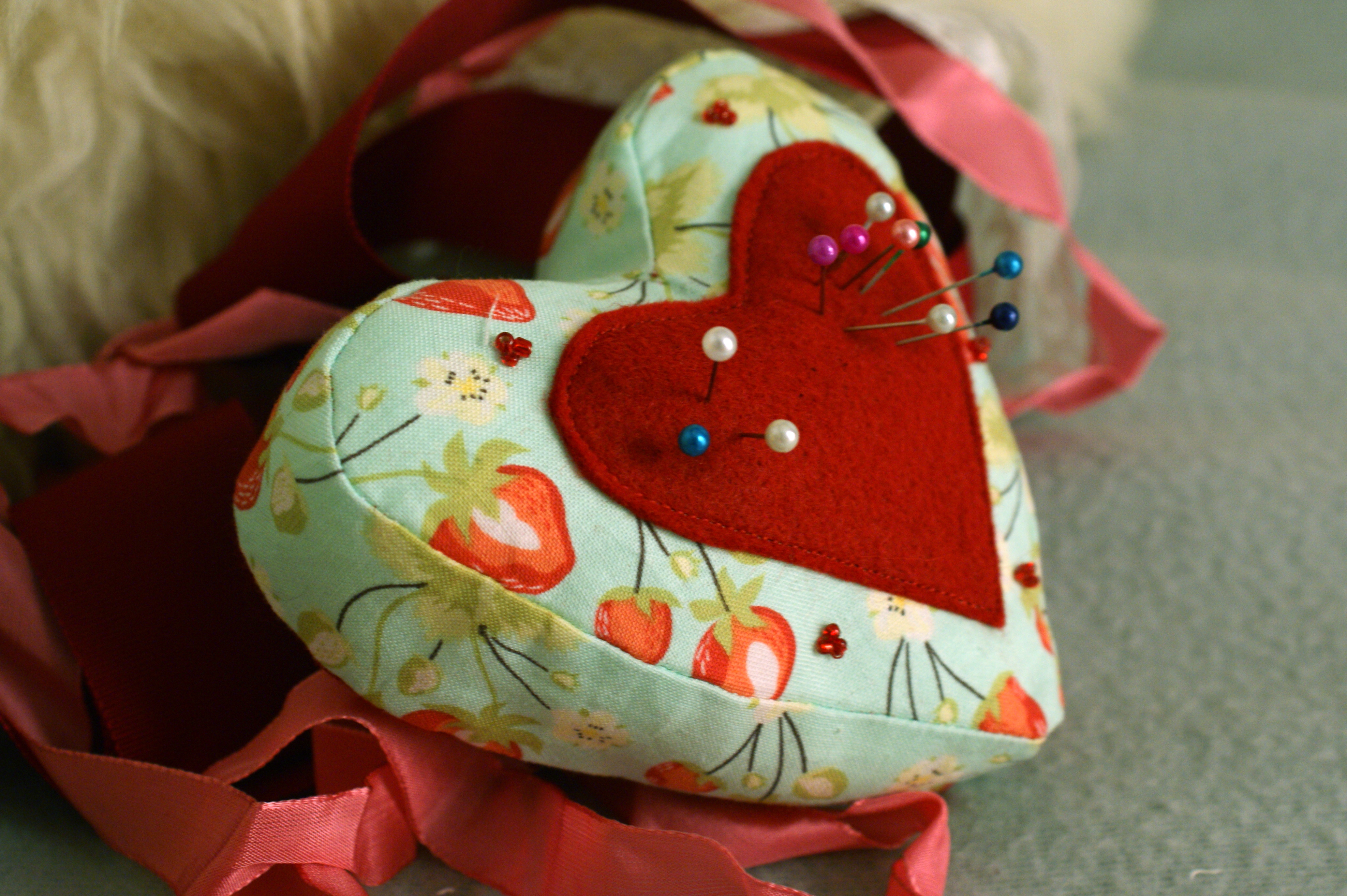 Strawberry pincushion  sewing projects