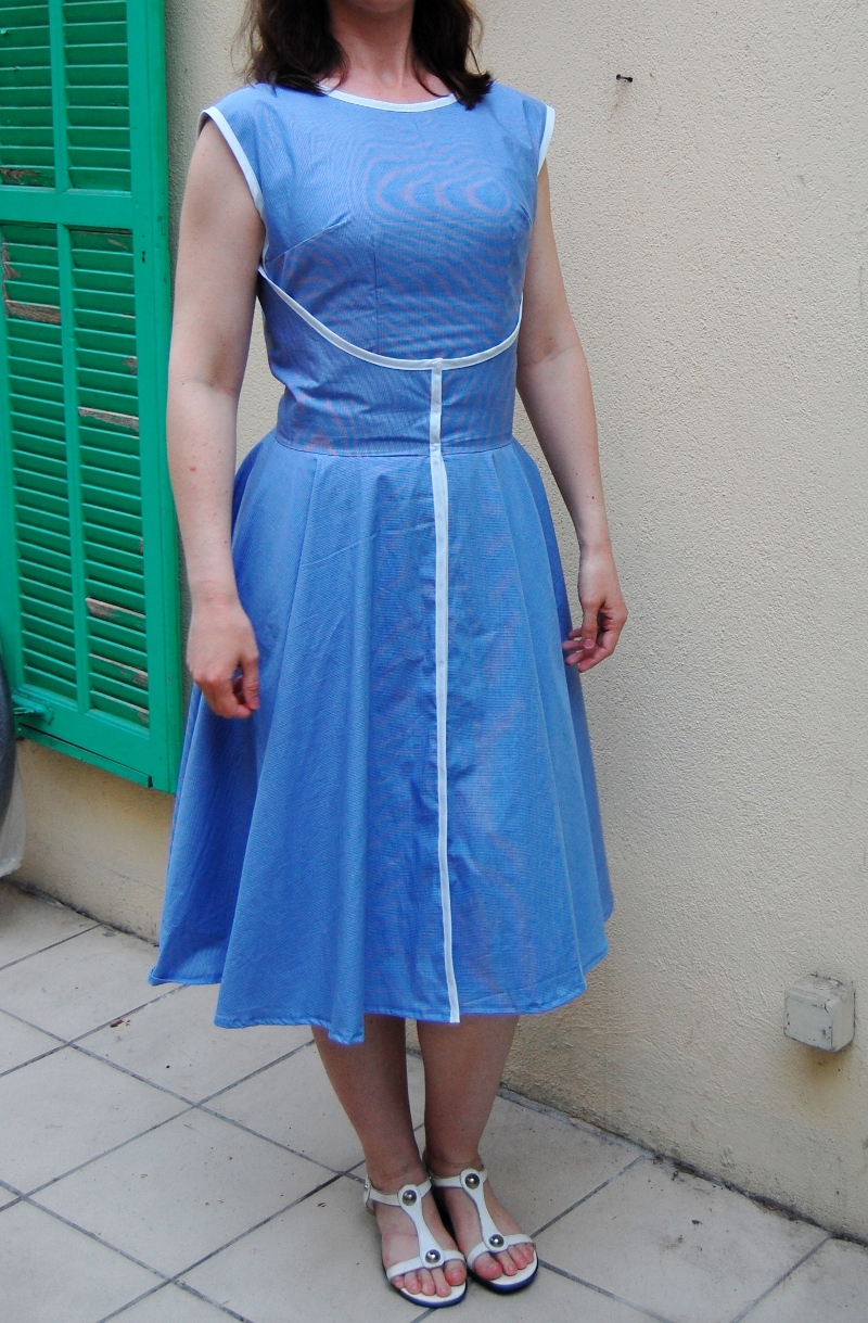 Blue 1950s "walkaway" dress Sewing Projects