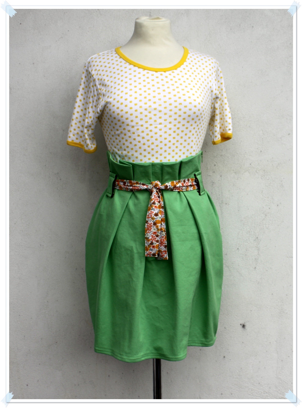 Green Paper Bag Waist Skirt – Sewing Projects | BurdaStyle.com