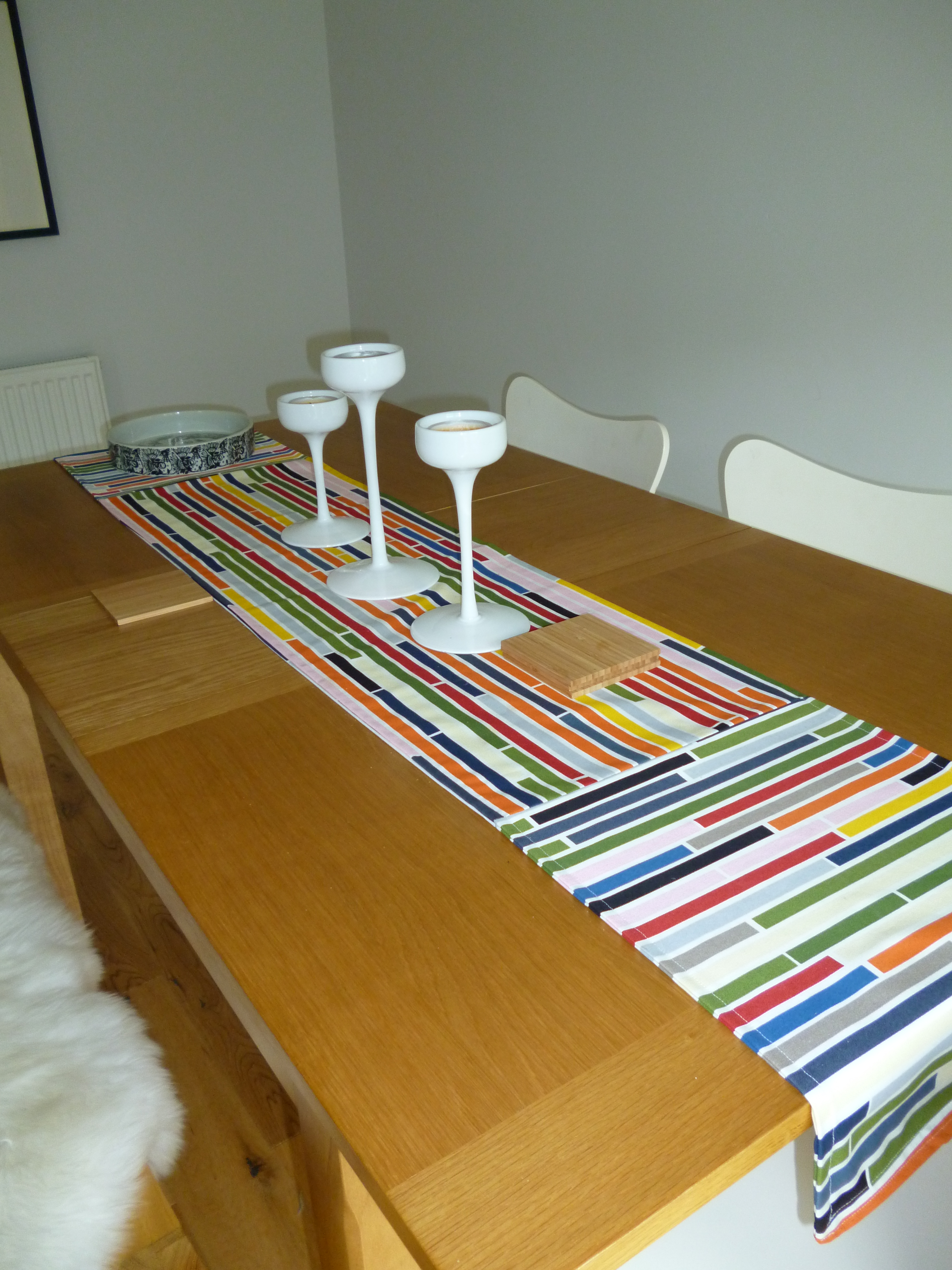 Table runner with brick inspired Ikea fabric Sewing Projects