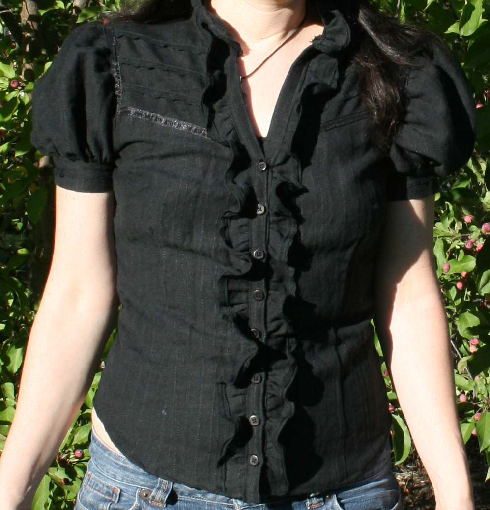 black puffy blouse