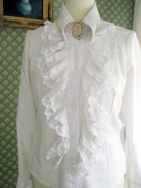 Victorian Ruffle white blouse – Sewing Projects | BurdaStyle.com