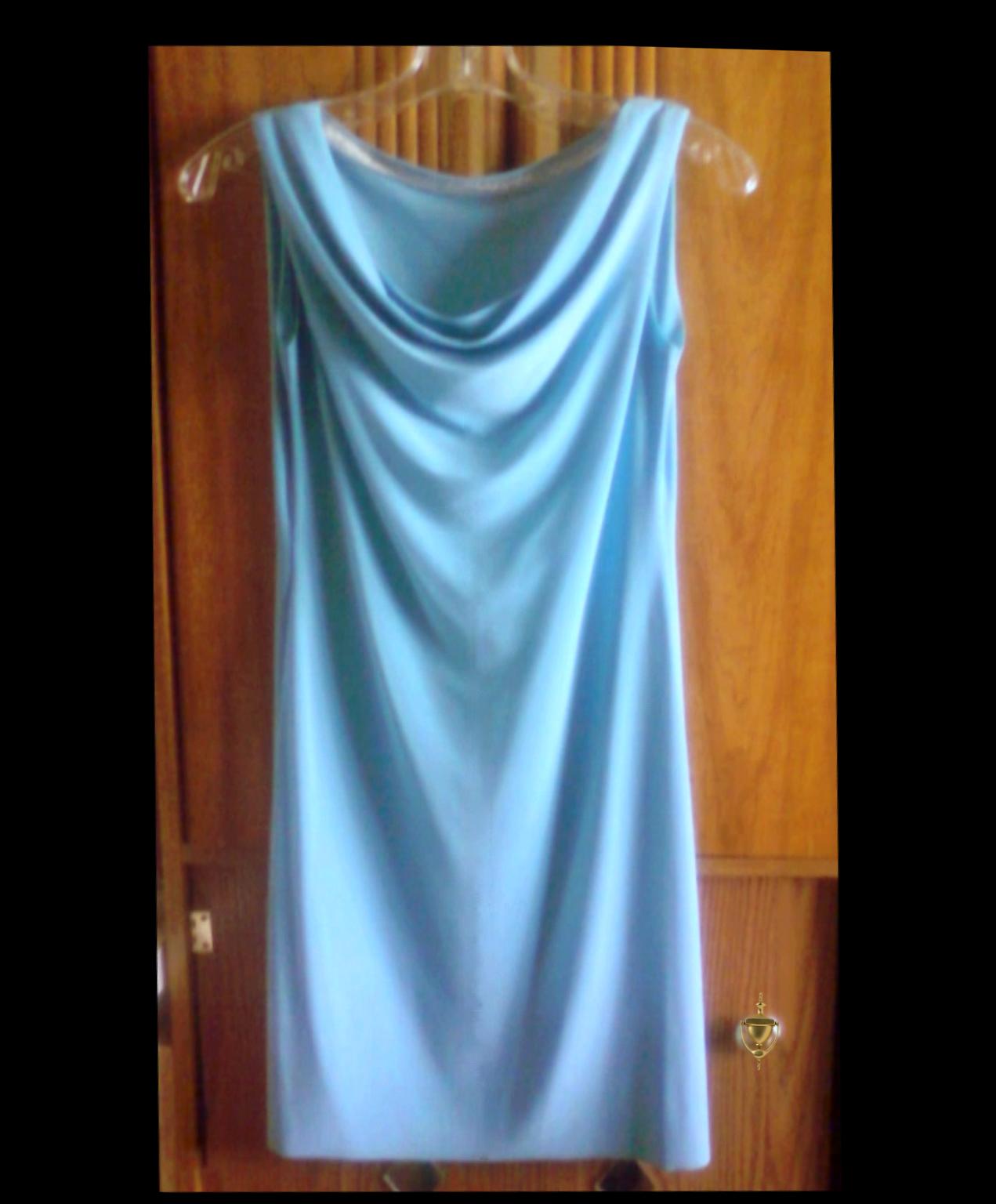 Teal Blue Cowl Dress Sewing Projects