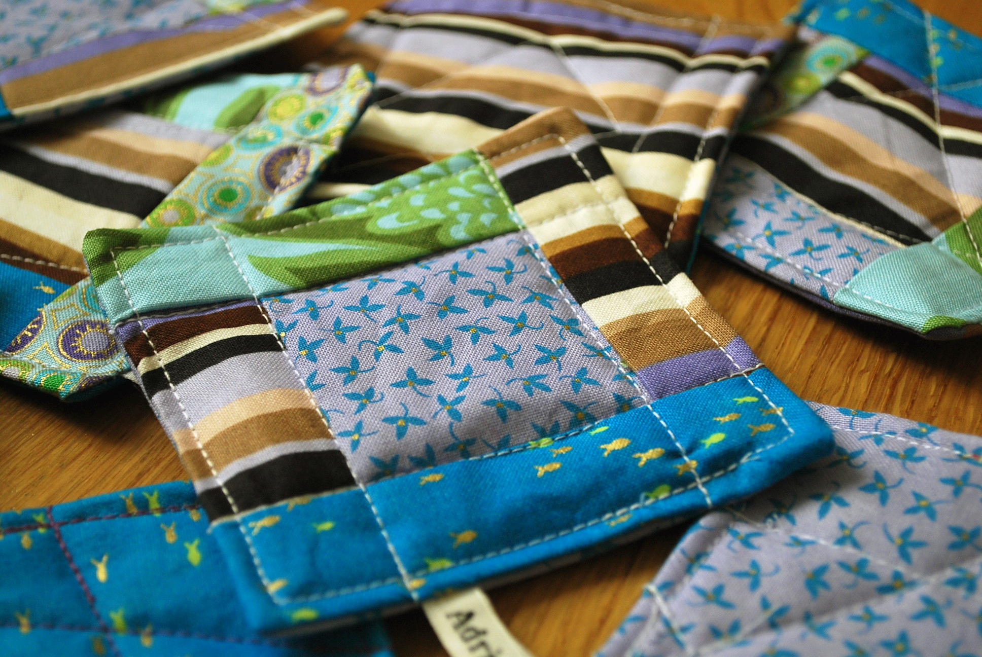 Quilted Patchwork Coasters Cute Gift! Sewing Projects