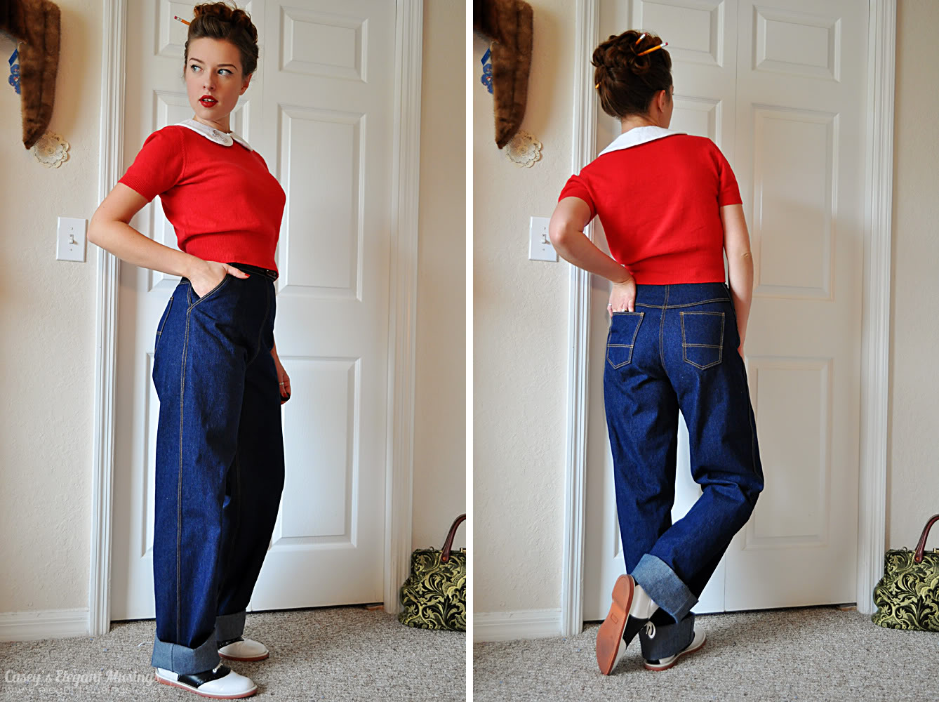 50's jeans outfit