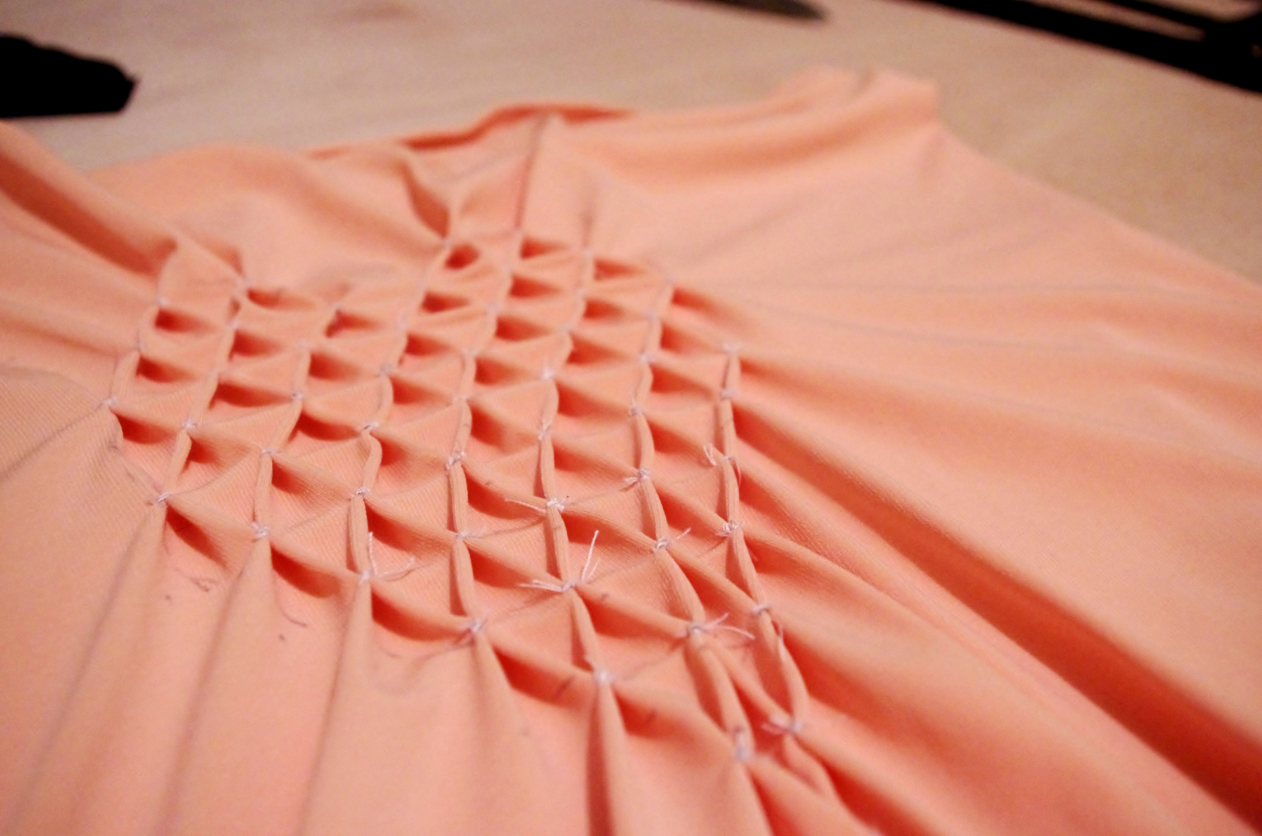 Heart shape smocking a honeycomb texture, Valentines Day project ...