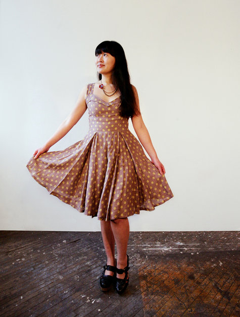 Mauve Taupe Polka Dot Halter Dress – Sewing Projects | BurdaStyle.com