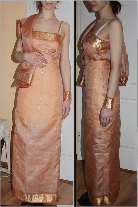 saree gown pattern