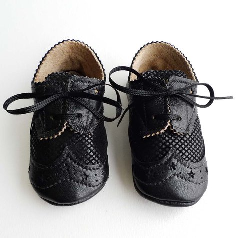  Black  and lizard leather baby  boy  crib dress  shoes  