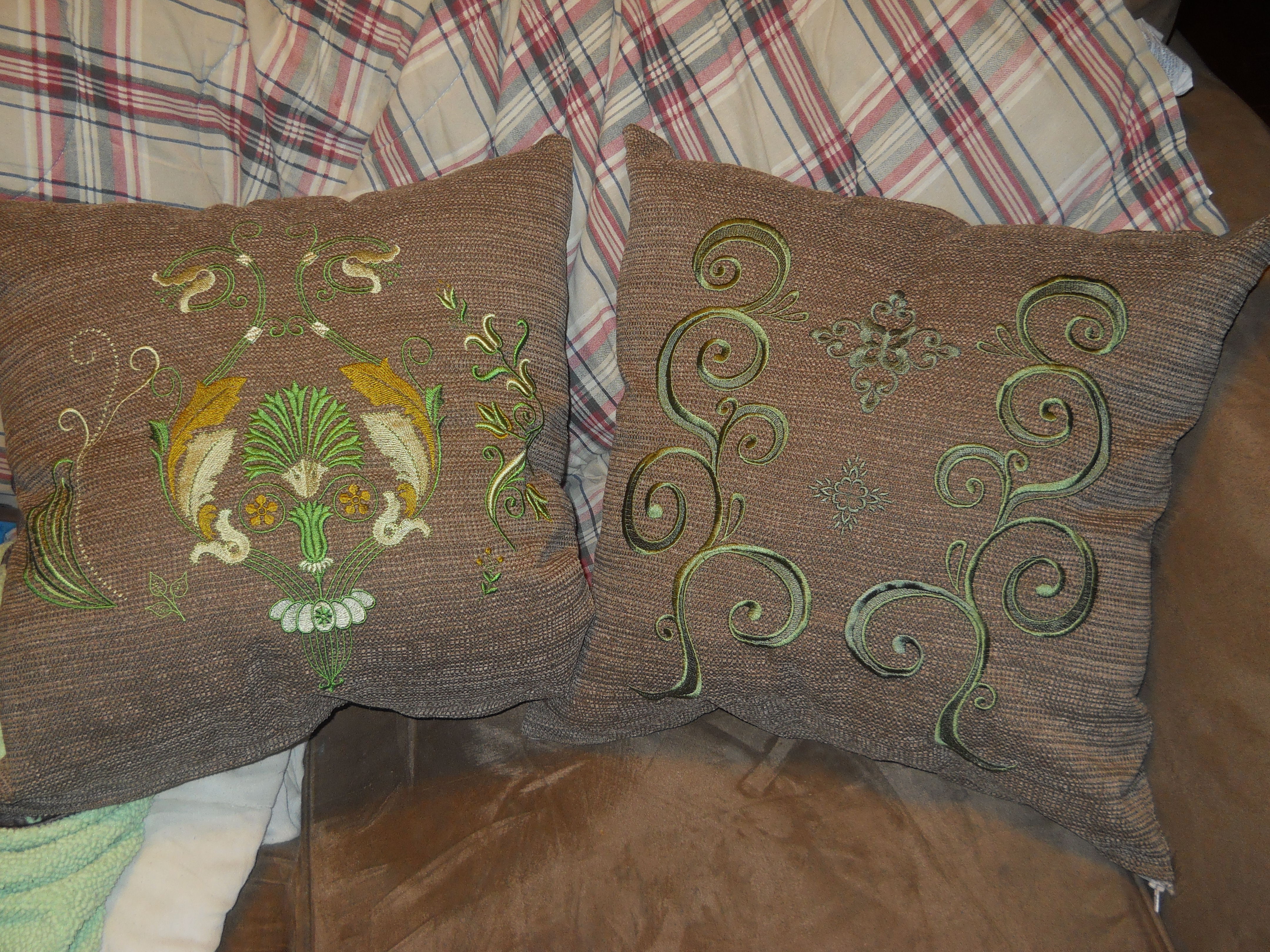 embroidered cushions