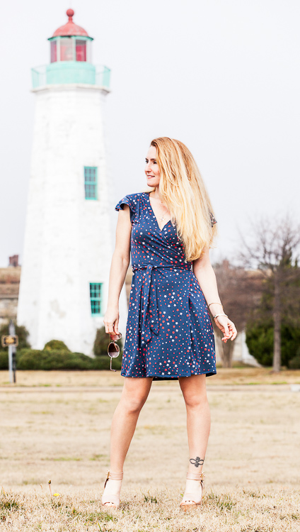 seaside tones wrap dress