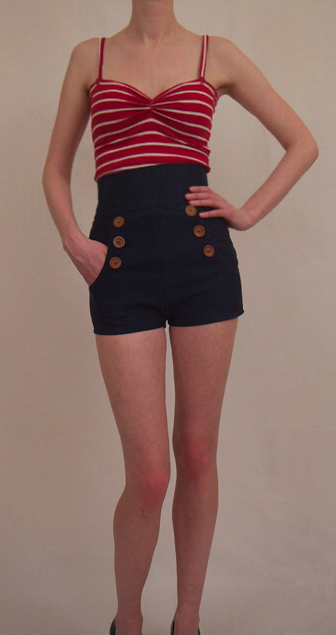 Kiss me Sailor tank top, and Who Wears Short Shorts nautical style