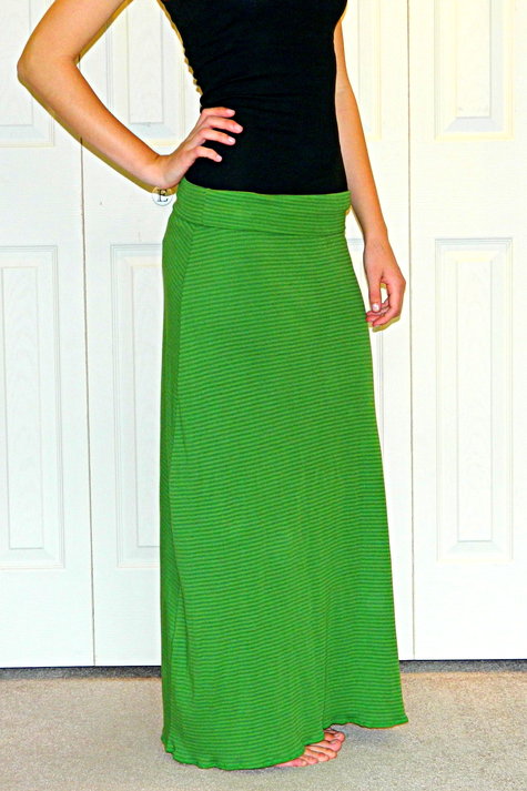 Green Stripe Maxi Skirt – Sewing Projects | BurdaStyle.com