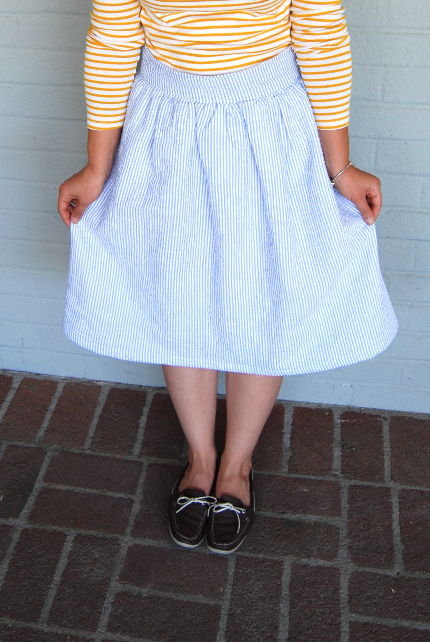 Blue Striped Seersucker Skirt – Sewing Projects | BurdaStyle.com