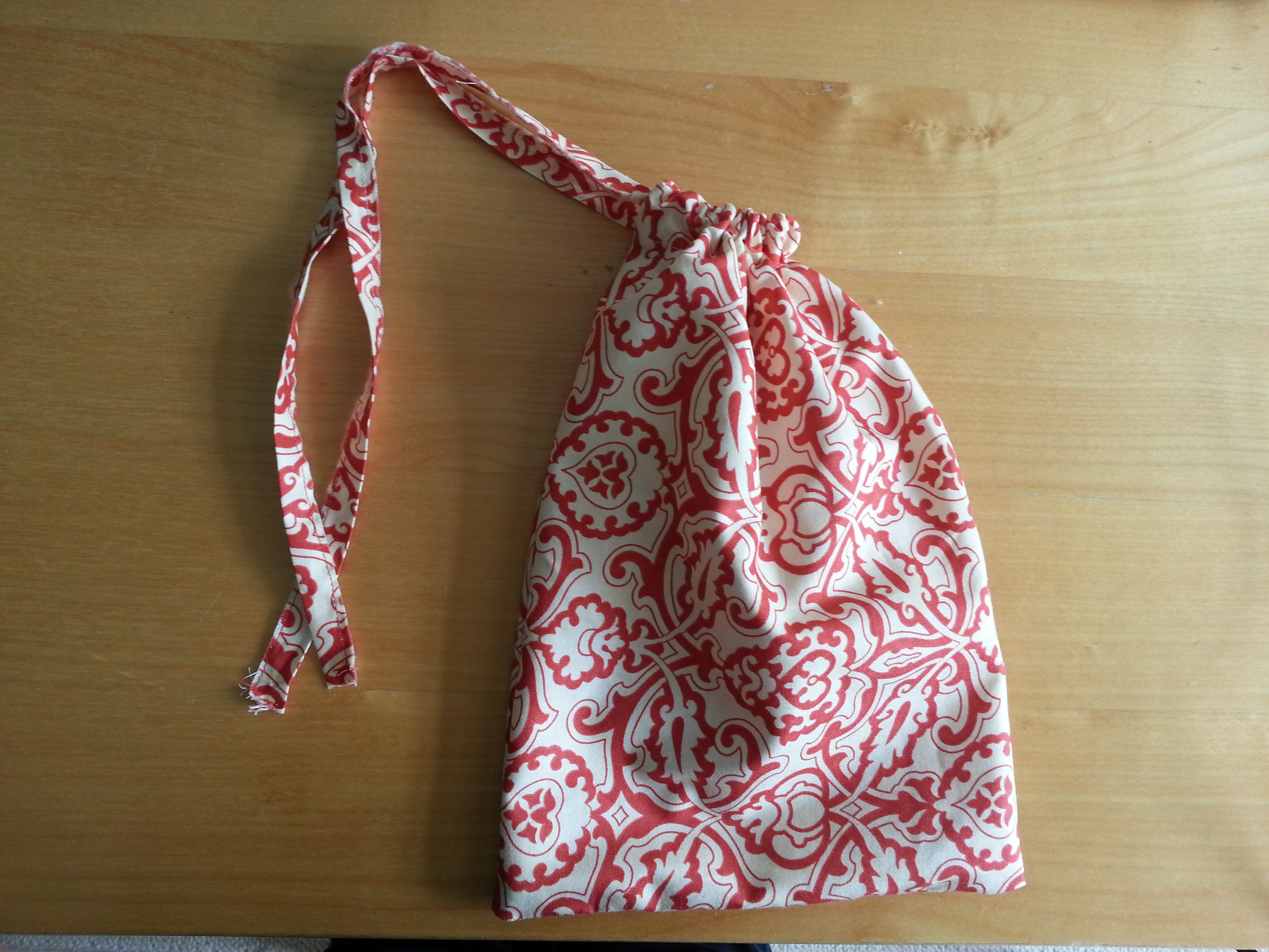 Simple Drawstring Bag First project. Sewing Projects