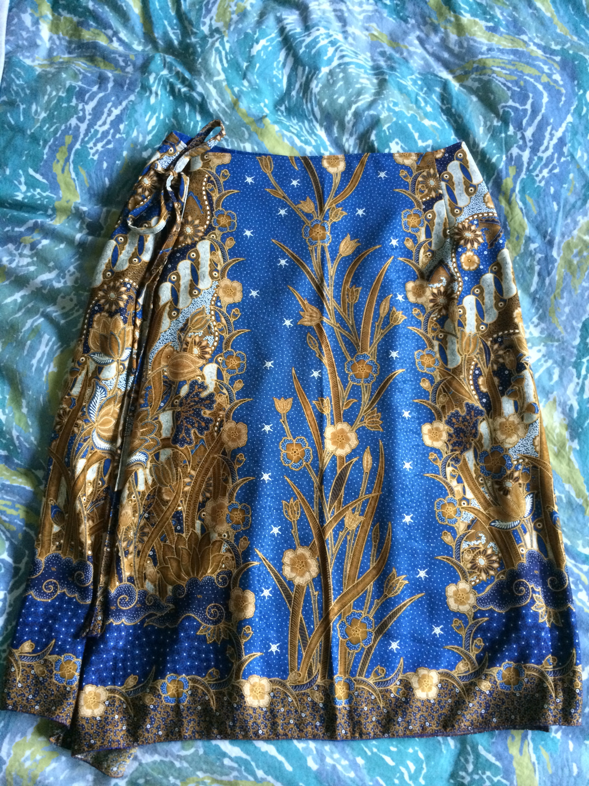 Blue batik wrap skirt Sewing Projects