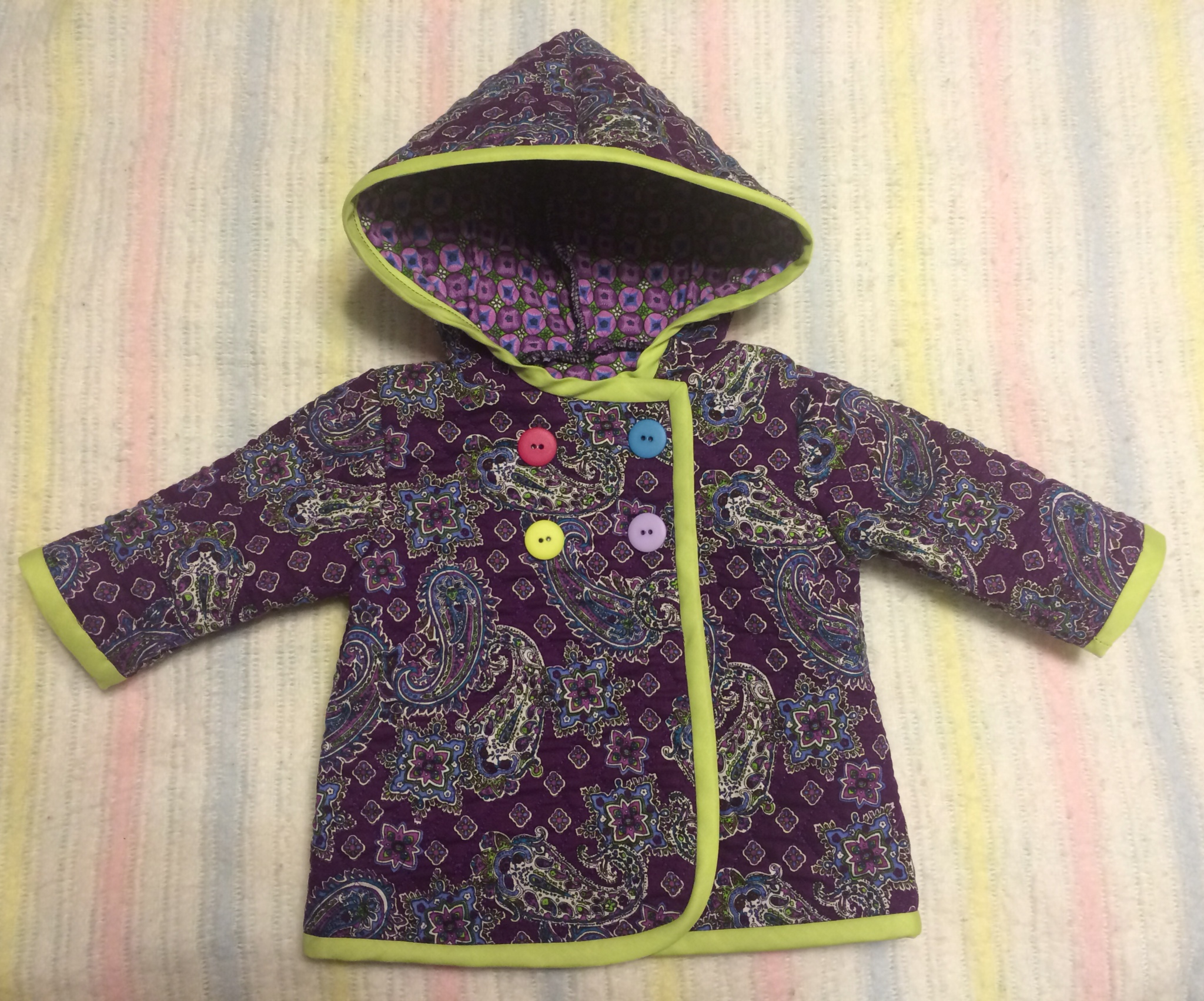 Quilted Purple Paisley Baby Jacket Sewing Projects