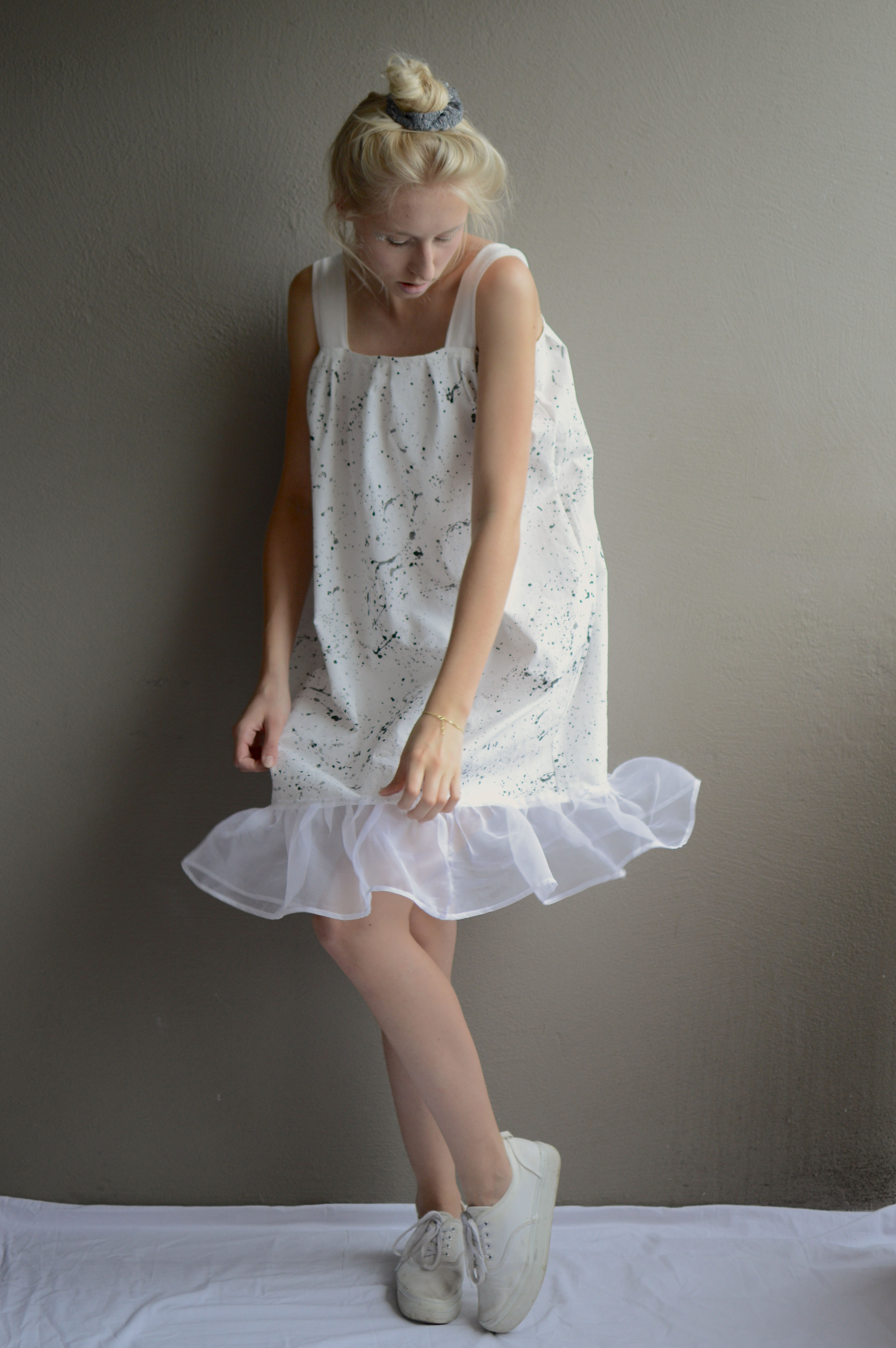 Handprinted Dress with Silk Organza Ruffles Sewing Projects