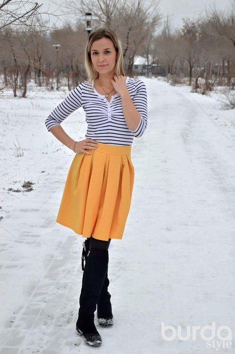 SUNNY SKIRT - YELLOW AND WHITE – Sewing Projects | BurdaStyle.com