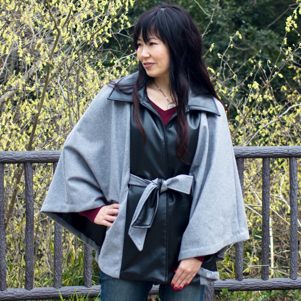 Leather Wool Draped Cape – Sewing Projects | BurdaStyle.com