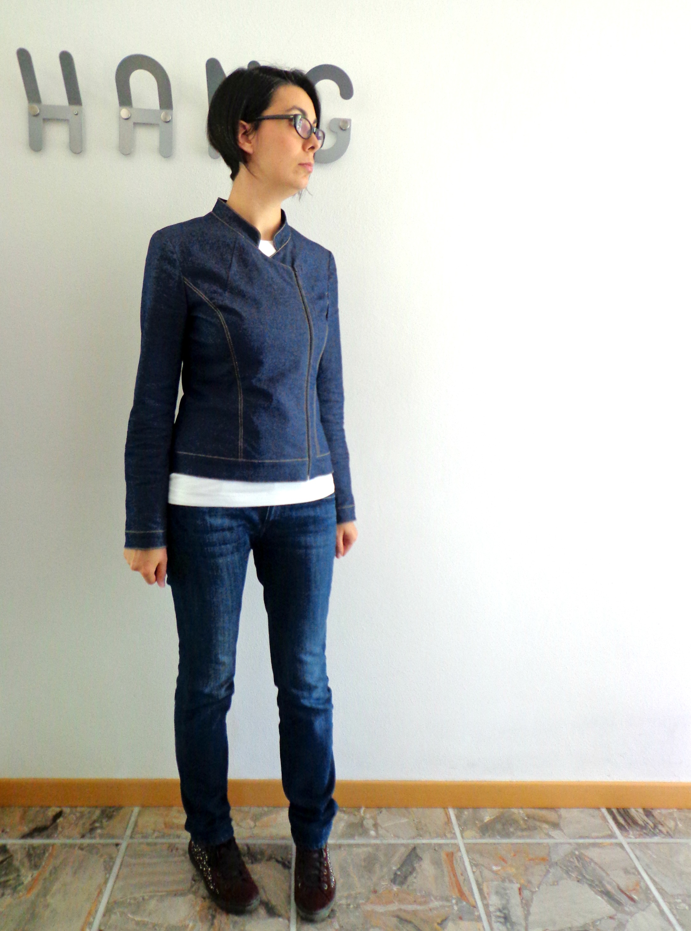 Denim asymmetric jacket Sewing Projects