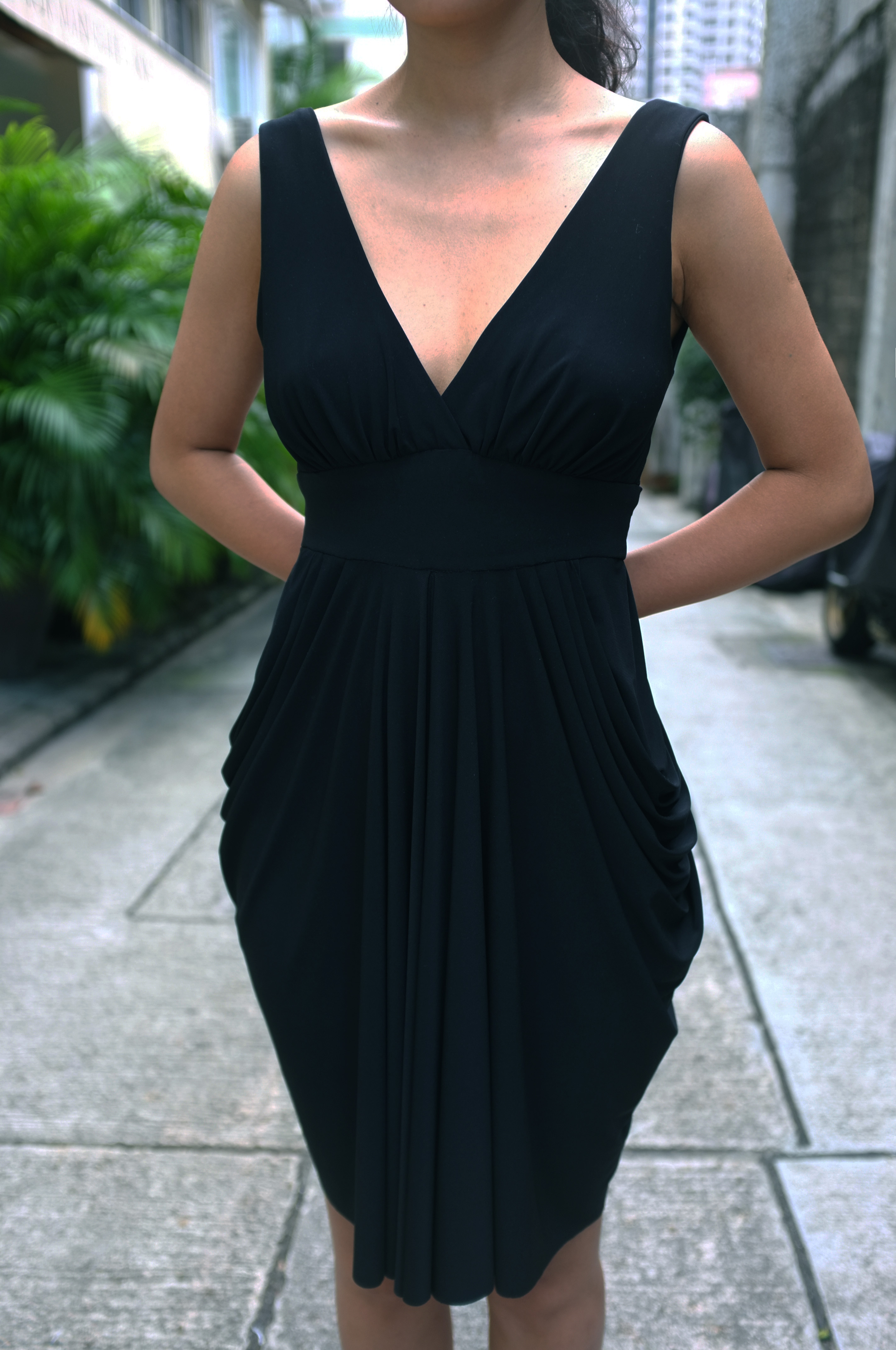 Drape Drape Dress Black Matte Jersey Sewing Projects